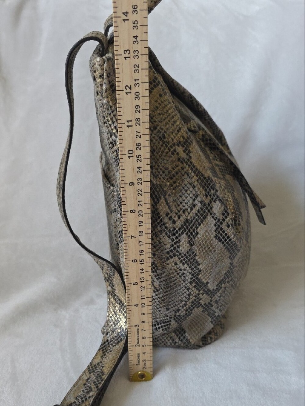 AIMEE KESTENBERG Python-Print Beige Backpack Purse - Women Bags - Picture 2 of 11